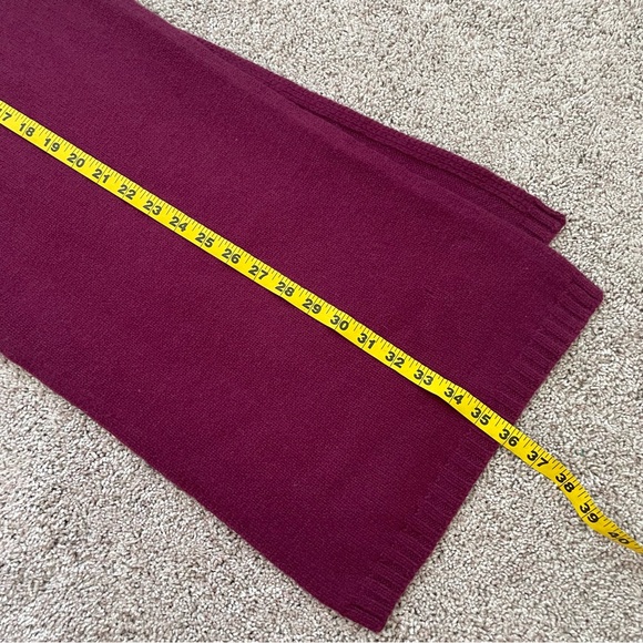 WoolOvers Purple Lambswool Knitted Scarf 12”x72” - Picture 13 of 13